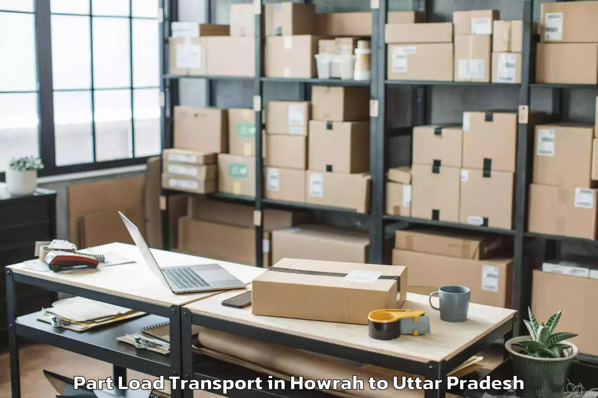 Hassle-Free Howrah to Etmadpur Part Load Transport